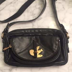 Black Marc Jacobs cross body with gold accessories